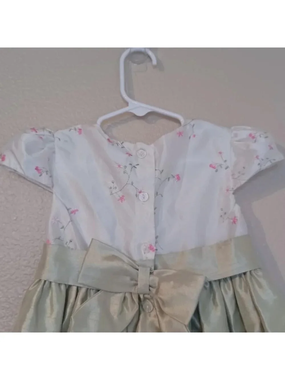 Perfectly Dressed Girls 4T Sage Green Floral Formal Party Dress Bow